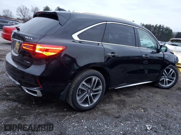 2017 Acura MDX Sport Hybrid w/Advance Pkg with VIN 5FRYD7H70HB000383, listed as a Copart auction lot 85009424 with 91,712 mi miles and Salvage Title. Bid and sale history available at carsss.com. Image 3.