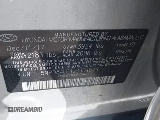 2018 Hyundai Elantra SEL with VIN 5NPD84LF4JH304549, listed as a IAAI auction lot 41981428 with 81,022 mi miles and . Bid and sale history available at DreamBid. Image 9.
