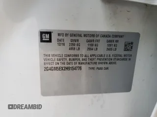 2017 Buick Regal with VIN 2G4GM5EX2H9154776, listed as a Copart auction lot 84531554 with 45,385 mi miles and Salvage Title. Bid and sale history available at carsss.com. Image 13.