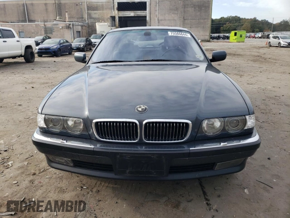 2000 BMW 7 Series 740iL with VIN WBAGH8340YDP09744, listed as a Copart auction lot 75586844 with 0 mi miles and Clean Title. Bid and sale history available at carsss.com. Image 5.