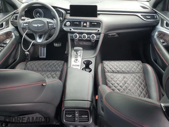 2023 Genesis G70 3.3T with VIN KMTG54TE1PU117945, listed as a Copart auction lot 63281494 with 10,532 mi miles and Non Repairable. Bid and sale history available at carsss.com. Image 8.