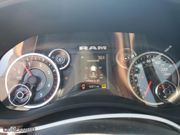 2020 Ram 2500 Big Horn with VIN 3C6UR5DL1LG111480, listed as a Copart auction lot 60237044 with 16,311 mi miles and Salvage Title. Bid and sale history available at carsss.com. Image 9.