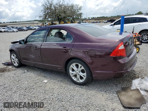 2012 Ford Fusion SE with VIN 3FAHP0HA9CR254926, listed as a Copart auction lot 61938685 with 62,483 mi miles and Salvage title. Bid and sale history available at DreamBid. Image 2.