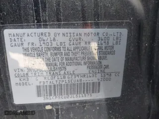 2018 Nissan Kicks SR with VIN 3N1CP5CU2JL511575, listed as a IAAI auction lot 41615315 with 175,722 mi miles. Bid and sale history available at carsss.com. Image 9.
