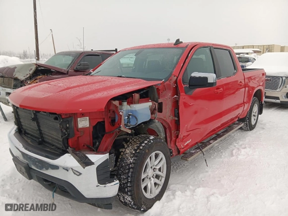2019 Chevrolet Silverado 1500 LT with VIN 3GCUYDED8KG132130, listed as a Copart auction lot 43818385 with 104,779 mi miles and Salvage Title. Bid and sale history available at carsss.com. Image 1.