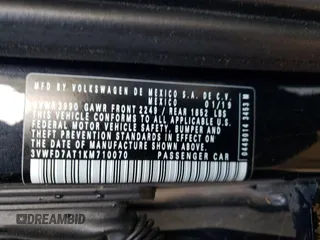 2019 Volkswagen Beetle S with VIN 3VWFD7AT1KM710070, listed as a Copart auction lot 85485174 with 115,397 mi miles and Salvage Title. Bid and sale history available at carsss.com. Image 13.