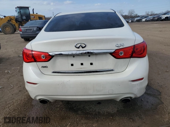2016 Infiniti Q50 2.0t Premium with VIN JN1CV7AR8GM252752, listed as a Copart auction lot 53073845 with 143,706 mi miles and Salvage Title. Bid and sale history available at carsss.com. Image 6.