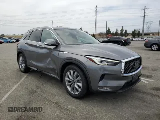2020 Infiniti QX50 Luxe with VIN 3PCAJ5M16LF107867, listed as a Copart auction lot 56687275 with 67,957 mi miles and Salvage title. Bid and sale history available at DreamBid. Image 4.