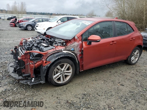 2019 Toyota Corolla Hatchback SE with VIN JTNK4RBE3K3042024, listed as a Copart auction lot 80645314 with 46,186 mi miles and Salvage Title. Bid and sale history available at carsss.com. Image 1.