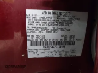 2007 Ford Five Hundred Limited z VIN 1FAHP251X7G151401, wystawiony jako IAAI lot #42142993 z przebiegiem 201 973 mil mil oraz . Historia ofert i sprzedaży dostępna na DreamBid. Obrazek 9.