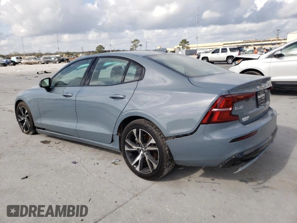 2024 Volvo S60 Core Dark Theme with VIN 7JRL12FK5RG320466, listed as a Copart auction lot 44786145 with 21,130 mi miles and Salvage title. Bid and sale history available at DreamBid. Image 2.