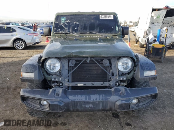 2021 Jeep Wrangler Unlimited Willys with VIN 1C4HJXDM0MW655574, listed as a Copart auction lot 82288524 with 34,986 mi miles and Salvage title. Bid and sale history available at DreamBid. Image 5.