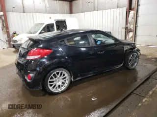 2016 Hyundai Veloster Turbo with VIN KMHTC6AE2GU284747, listed as a Copart auction lot 59695995 with 48,643 mi miles and Salvage title. Bid and sale history available at DreamBid. Image 3.