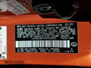 2021 Lexus UX 200 с VIN JTHX3JBH1M2036853, выставлен на аукционе Copart как лот 42834015 с пробегом Не указан миль и Списание • Salvage title. История ставок и продаж доступна на DreamBid. Изображение 15.