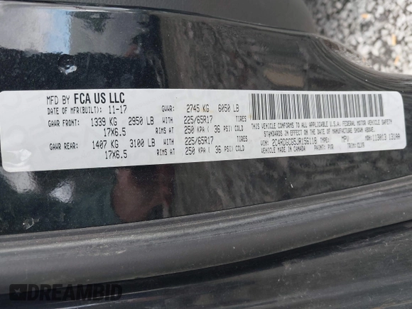 2018 Dodge Grand Caravan SXT with VIN 2C4RDGCG5JR156118, listed as a IAAI auction lot 41784516 with 113,474 mi miles and . Bid and sale history available at DreamBid. Image 9.
