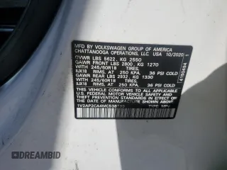 2021 Volkswagen Atlas S с VIN 1V2AP2CA4MC538199, выставлен на аукционе Copart как лот 80684614 с пробегом 40 725 миль миль и Списание • Salvage title. История ставок и продаж доступна на DreamBid. Изображение 12.