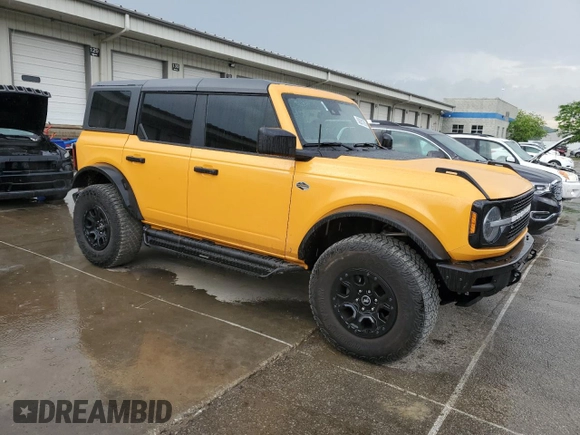 2022 Ford Bronco с VIN 1FMEE5DP5NLB51641, выставлен на аукционе Copart как лот 56281205 с пробегом 37 683 миль миль и Списание • Salvage title. История ставок и продаж доступна на DreamBid. Изображение 4.