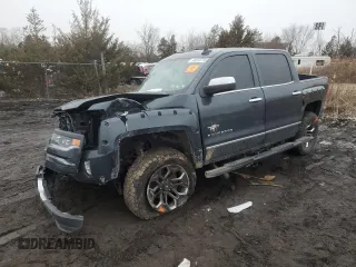 2018 Chevrolet Silverado 1500 LTZ with VIN 3GCUKSEJ6JG327234, listed as a Copart auction lot 44510715 with 0 mi miles and Salvage Title. Bid and sale history available at carsss.com. Image 1.