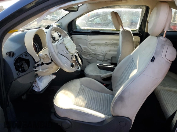 2017 FIAT 500 Pop with VIN 3C3CFFLR6HT594220, listed as a Copart auction lot 52114185 with 107,171 mi miles and Salvage title. Bid and sale history available at DreamBid. Image 7.