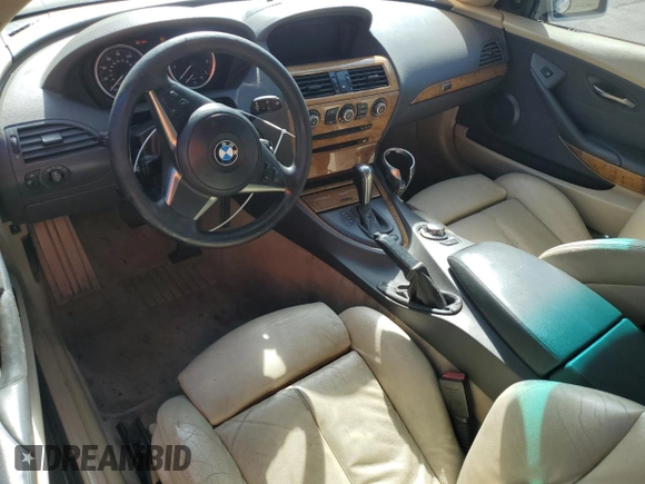2005 BMW 6 Series 645Ci with VIN WBAEH73485B192332, listed as a Copart auction lot 76946314 with 176,744 mi miles and Clean Title. Bid and sale history available at DreamBid. Image 8.