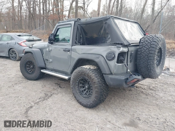 2021 Jeep Wrangler Sport S with VIN 1C4GJXAN9MW768559, listed as a IAAI auction lot 41238254 with 18,191 mi miles and . Bid and sale history available at DreamBid. Image 3.