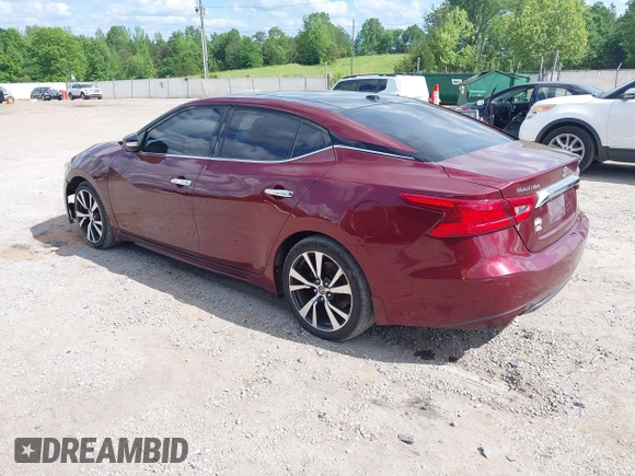 2017 Nissan Maxima SV with VIN 1N4AA6AP4HC393310, listed as a IAAI auction lot 42114631 with 158,372 mi miles. Bid and sale history available at carsss.com. Image 3.
