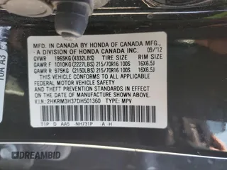 2013 Honda CR-V LX with VIN 2HKRM3H37DH501360, listed as a Copart auction lot 48679215 with 125,071 mi miles and Salvage Title. Bid and sale history available at carsss.com. Image 16.