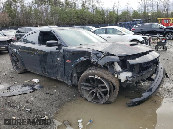 2021 Dodge Charger Scat Pack Widebody with VIN 2C3CDXGJ3MH620792, listed as a Copart auction lot 48355595 with 72,379 mi miles and Salvage Title. Bid and sale history available at carsss.com. Image 4.