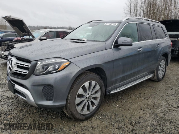 2018 Mercedes-Benz GLS with VIN 4JGDF6EE1JB174362, listed as a Copart auction lot 44164913 with 52,476 mi miles. Bid and sale history available at carsss.com. Image 1.
