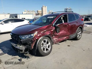 2018 Honda CR-V EX-L with VIN 7FARW1H85JE038370, listed as a Copart auction lot 46928595 with 67,276 mi miles and Salvage Title. Bid and sale history available at carsss.com. Image 1.