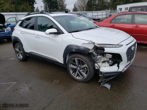 2021 Hyundai Kona Ultimate with VIN KM8K5CA56MU664366, listed as a Copart auction lot 45352555 with 37,034 mi miles and Salvage Title. Bid and sale history available at carsss.com. Image 4.