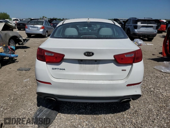 2015 Kia Optima LX with VIN KNAGM4A7XF5655314, listed as a Copart auction lot 52334595 with 120,440 mi miles and Salvage Title. Bid and sale history available at carsss.com. Image 6.