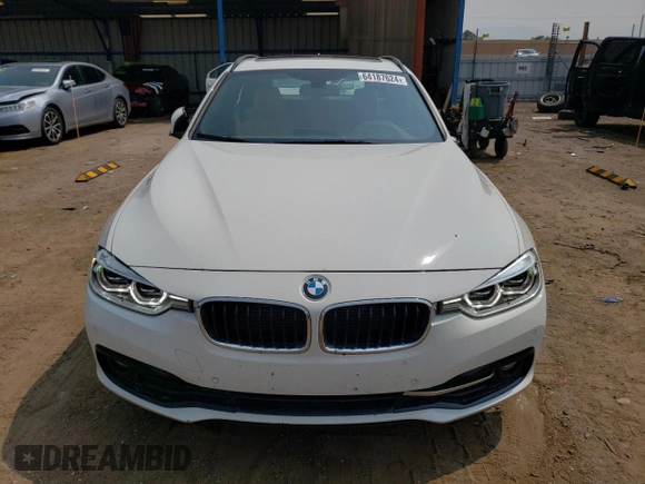 2018 BMW 3 Series 328d xDrive with VIN WBA8J1C53JA018885, listed as a Copart auction lot 64187624 with 84,392 mi miles and Salvage title. Bid and sale history available at DreamBid. Image 5.