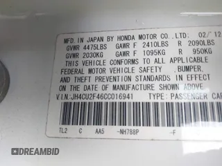 2012 Acura TSX с VIN JH4CU2F46CC016941, выставлен на аукционе IAAI как лот 42172318 с пробегом Не указан миль и . История ставок и продаж доступна на DreamBid. Изображение 9.