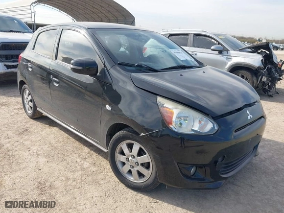 2015 Mitsubishi Mirage ES with VIN ML32A4HJ9FH052900, listed as a IAAI auction lot 41698635 with 100,713 mi miles. Bid and sale history available at carsss.com. Image 1.