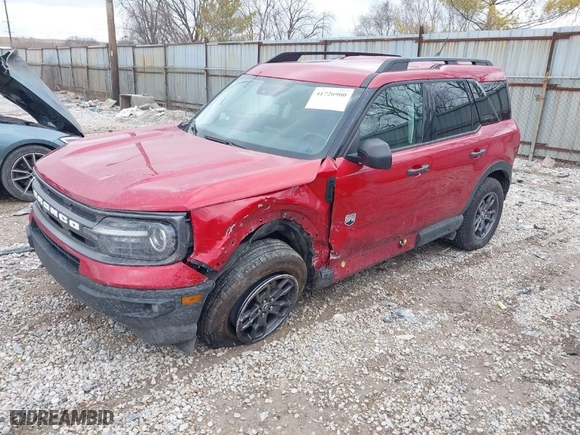 2021 Ford Bronco Sport Big Bend with VIN 3FMCR9B60MRB33500, listed as a IAAI auction lot 41726900 with 62,225 mi miles. Bid and sale history available at carsss.com. Image 2.