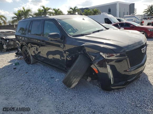 2023 Cadillac Escalade 4WD Sport Platinum with VIN 1GYS4GKL3PR460704, listed as a Copart auction lot 48256255 with 12,922 mi miles and Salvage Title. Bid and sale history available at carsss.com. Image 4.