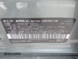2021 Mitsubishi Outlander SE z VIN JA4APVAUXMU018576, wystawiony jako IAAI lot #42166527 z przebiegiem 126 732 mil mil oraz . Historia ofert i sprzedaży dostępna na DreamBid. Obrazek 9.
