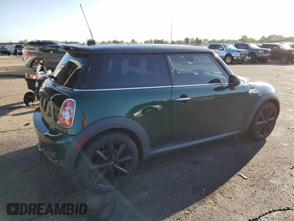 2013 MINI Hardtop S with VIN WMWSV3C59DT475621, listed as a Copart auction lot 62295405 with 108,782 mi miles and Salvage title. Bid and sale history available at DreamBid. Image 3.