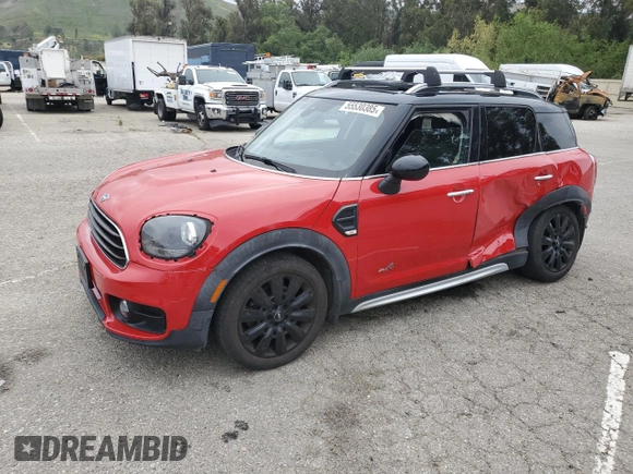 2019 MINI Countryman Cooper with VIN WMZYV5C56K3E82468, listed as a Copart auction lot 55530385 with 71,186 mi miles and Salvage title. Bid and sale history available at DreamBid. Image 1.