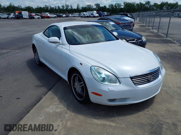 2005 Lexus SC with VIN JTHFN48Y750066841, listed as a IAAI auction lot 42146165 with 129,193 mi miles. Bid and sale history available at carsss.com. Image 1.