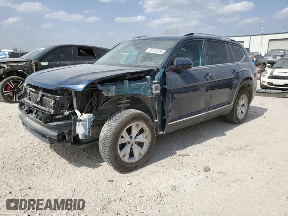 2018 Volkswagen Atlas SEL with VIN 1V2MR2CA4JC526735, listed as a Copart auction lot 48116255 with 121,838 mi miles and Salvage title. Bid and sale history available at DreamBid. Image 1.