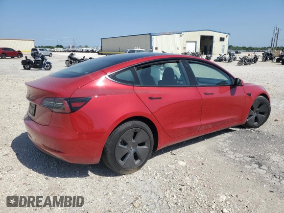 2023 Tesla Model 3 with VIN 5YJ3E1EA3PF698265, listed as a Copart auction lot 53067455 with 12,192 mi miles and Salvage title. Bid and sale history available at DreamBid. Image 3.