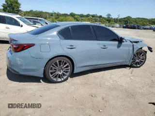 2022 Infiniti Q50 Red Sport 400 with VIN JN1FV7DR4NM390178, listed as a Copart auction lot 69999424 with 27,794 mi miles and Salvage title. Bid and sale history available at DreamBid. Image 3.