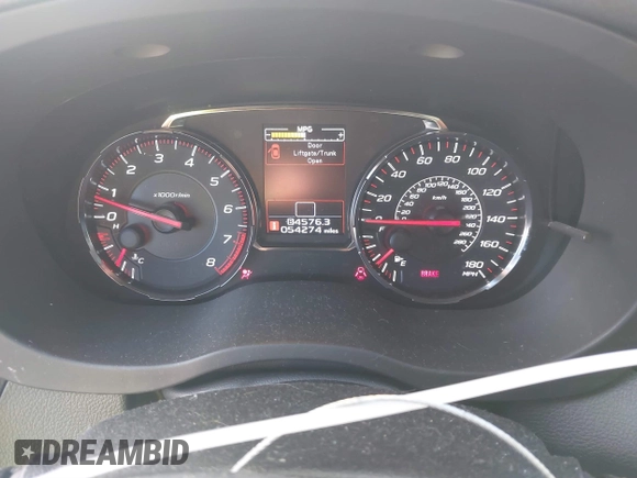 2020 Subaru WRX with VIN JF1VA1A66L9808127, listed as a IAAI auction lot 41309761 with 54,274 mi miles and . Bid and sale history available at DreamBid. Image 7.