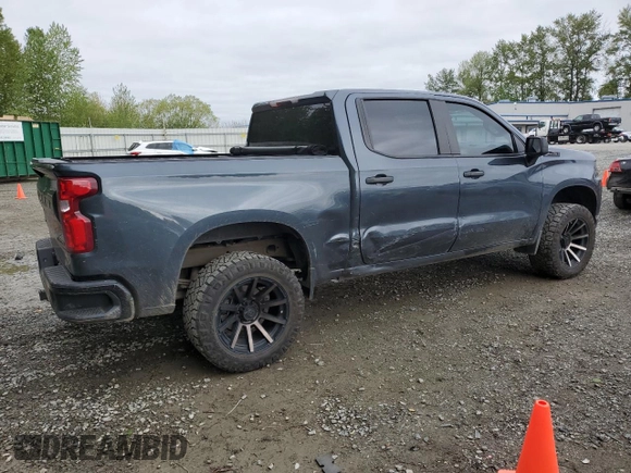 2021 Chevrolet Silverado 1500 Custom Trail Boss with VIN 1GCPYCEF7MZ283388, listed as a Copart auction lot 54305835 with 40,756 mi miles and Salvage Title. Bid and sale history available at DreamBid. Image 3.