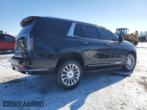 2021 Cadillac Escalade Premium Luxury z VIN 1GYS4CKL6MR486671, wystawiony jako Copart lot #89207425 z przebiegiem Nie podano mil oraz Szkoda całkowita • Salvage title. Historia ofert i sprzedaży dostępna na DreamBid. Obrazek 3.