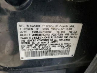 2004 Honda Pilot EX with VIN 2HKYF186X4H545678, listed as a Copart auction lot 76511534 with 197,814 mi miles and Salvage Title. Bid and sale history available at carsss.com. Image 13.