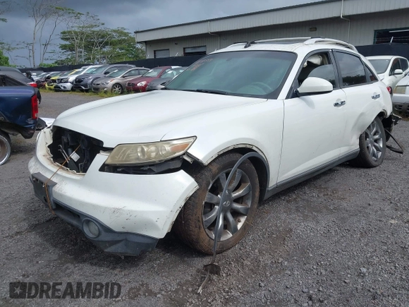 2004 Infiniti FX35 with VIN JNRAS08U54X105281, listed as a IAAI auction lot 41785353 with 121,231 mi miles. Bid and sale history available at carsss.com. Image 2.