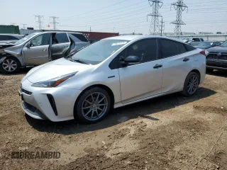 2022 Toyota Prius L Eco z VIN JTDKAMFU4N3166857, wystawiony jako Copart lot #59625275 z przebiegiem 55 953 mil mil oraz Szkoda całkowita • Salvage title. Historia ofert i sprzedaży dostępna na DreamBid. Obrazek 1.